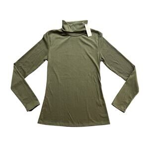 NWT Anthropologie Sundays In Brooklyn Olive Lng Sleeve Turtleneck Knit Top Small